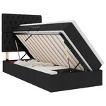 vidaXL Lit de rangement LED avec matelas Noir 90 x 200 cm Tissu