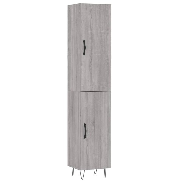 vidaXL Buffet haut Sonoma gris 34 5x34x180 cm Bois d'ingénierie