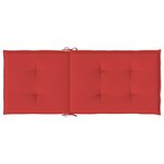 vidaXL Coussins de chaise de jardin dossier haut lot de 2 rouge tissu