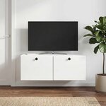 vidaXL Meuble TV mural 78 5 x 31 x 30 cm Blanc brillant