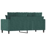 vidaXL Canapé à 2 places Vert foncé 140 cm Velours