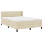 vidaXL Lit à ressorts avec matelas crème  140 x 200 cm  en tissu.