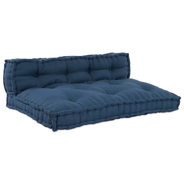 vidaXL Coussin de canapé sur palette 2 Pièces Indigo tissu
