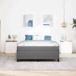 vidaXL Cadre de lit avec matelas Gris clair 160 x 200 cm tissu