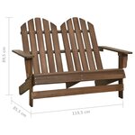 Vidaxl chaise de jardin adirondack 2places bois de sapin massif marron