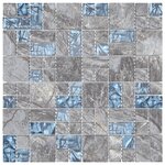vidaXL Carreaux mosaïque 22 Pièces Gris et bleu 30x30 cm Verre