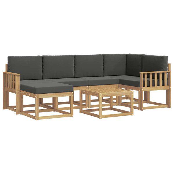 vidaXL Ensemble de canapés d'extérieur 7 pc Blanc et anthracite