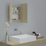 vidaXL Armoire à miroir LED de bain Chêne sonoma 40x12x45 cm Acrylique