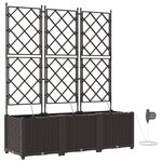 vidaXL Jardinières de jardin 1 pc Marron 120 x 40 x 142 cm Plastique