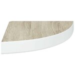 vidaXL Étagères d'angle murales 2 Pièces Chêne et blanc 25x25x3 8 cm MDF