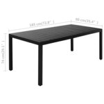 vidaXL Ensemble à manger de jardin 9 Pièces noir et marron