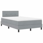 vidaXL Lit Box Spring avec Matelas et Lumière LED Gris Clair 120x200 cm Tissu