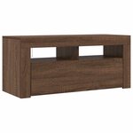vidaXL Meuble TV avec lumières LED Chêne marron 90x35x40 cm