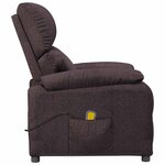 vidaXL Fauteuil de massage Marron foncé Tissu