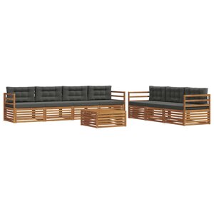 vidaXL Ensemble de canapés d'extérieur 8 pc Naturel et Anthracite