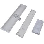 vidaXL Drain de douche linéaire 2 Pièces 630 x 140 mm Acier inoxydable