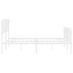 vidaXL Cadre de lit métal sans matelas et pied de lit blanc 193x203 cm