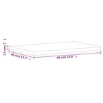 vidaXL Dessus de table 60x40x2 5 cm rectangulaire bois massif de hêtre