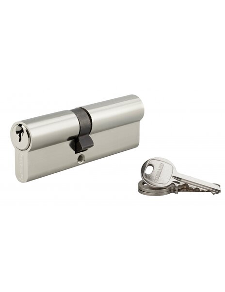 THIRARD - Cylindre de serrure double entrée SA  40x50mm  anti-arrachement  nickel  vis 40mm 3 clés