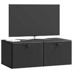 vidaXL Meuble TV mural 78 5 x 41 x 30 cm Noir Bois d'ingénierie