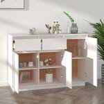 vidaXL Buffet blanc 110x34x75 cm bois massif de pin