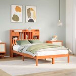 vidaXL Lit bibliothèque sans matelas cire marron 135x190 cm pin massif