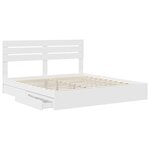 vidaXL Lit de Rangement Blanc 200 x 200 cm Bois d'ingénierie