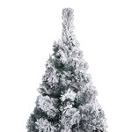vidaXL Sapin de Noël mince pré-éclairé flocon de neige vert 210 cm PVC