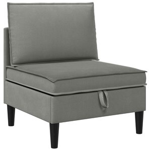 vidaXL Canapé central avec rangement Gris foncé Velours