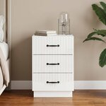 vidaXL Cabinet de chevet avec tiroir Blanc brillant 43 x 41 x 63 5 cm