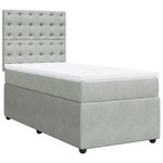 vidaXL Sommier à lattes de lit et matelas Gris clair 90x190 cm Velours
