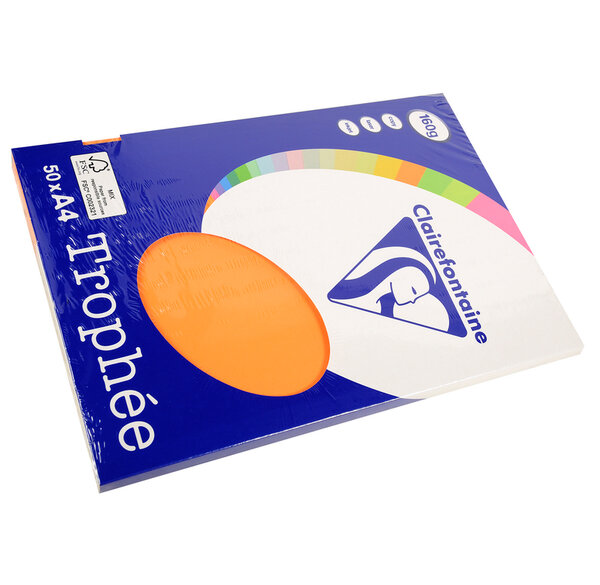 Ramette 50 Feuilles Papier 160g A4 210x297 mm clémentine TROPHÉE