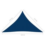 vidaXL Voile de parasol Tissu Oxford triangulaire 2 5x2 5x3 5 m Bleu