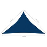vidaXL Voile de parasol Tissu Oxford triangulaire 2 5x2 5x3 5 m Bleu