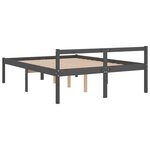 vidaXL Lit pour personne âgée gris 150x200 cm bois de pin massif