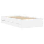 vidaXL Cadre de lit avec tiroirs blanc 100x200 cm bois d'ingénierie