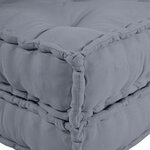 Pouf modulable 4 places convertible en tissu gris vidaXL
