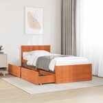 vidaXL Cadre de lit sans matelas cire marron 100x200cm bois pin massif