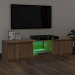 vidaXL Meuble TV avec lumières LED chêne marron 120x30x36 cm