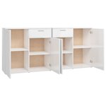 vidaXL Buffet Blanc brillant 160x36x75 cm Bois d'ingénierie