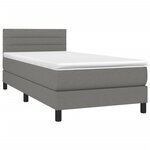 vidaXL Sommier à lattes de lit avec matelas et LED Gris foncé 80x200cm