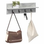 vidaXL Porte-manteau mural avec étagère Gris béton 60 x 10.5 x 18 cm