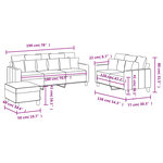 vidaXL Ensemble de canapés 3 Pièces avec coussins Gris foncé Tissu