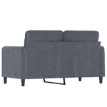 vidaXL Canapé à 2 places Gris foncé 120 cm Velours