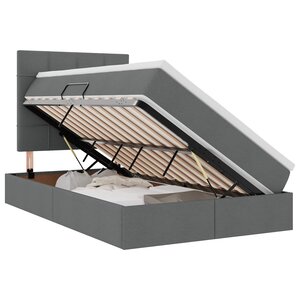 vidaXL Lit avec rangement et LED Gris foncé 120 x 200 cm Polyester