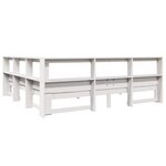 vidaXL Lit bibliothèque sans matelas blanc 200x200 cm bois pin massif
