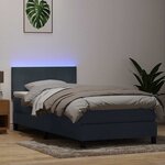 vidaXL Sommier à lattes de lit et matelas et LED gris foncé 80x220 cm velours