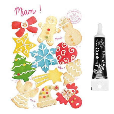 Plaque découpoirs à biscuits Noël + Stylo de glaçage noir - La Poste
