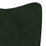 Vidaxl chaise de relaxation vert foncé velours et pvc