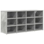 vidaXL Cabinet à chaussures avec étagère Gris béton 103 x 30 x 51 cm
